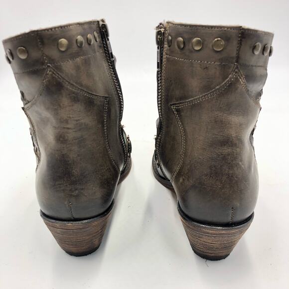Corral Womens Faded/Greige Studs Woven & Straps Ankle Boots Multicolor Size 8 - Picture 6 of 11